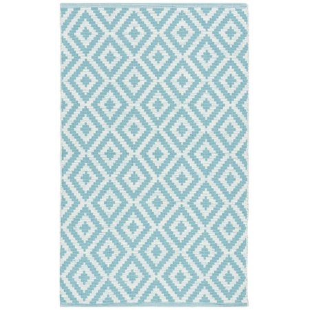 SAFAVIEH 3 x 5 ft. Small Rectangle Montauk Hand Woven Rug, Light Blue and Ivory MTK613L-3